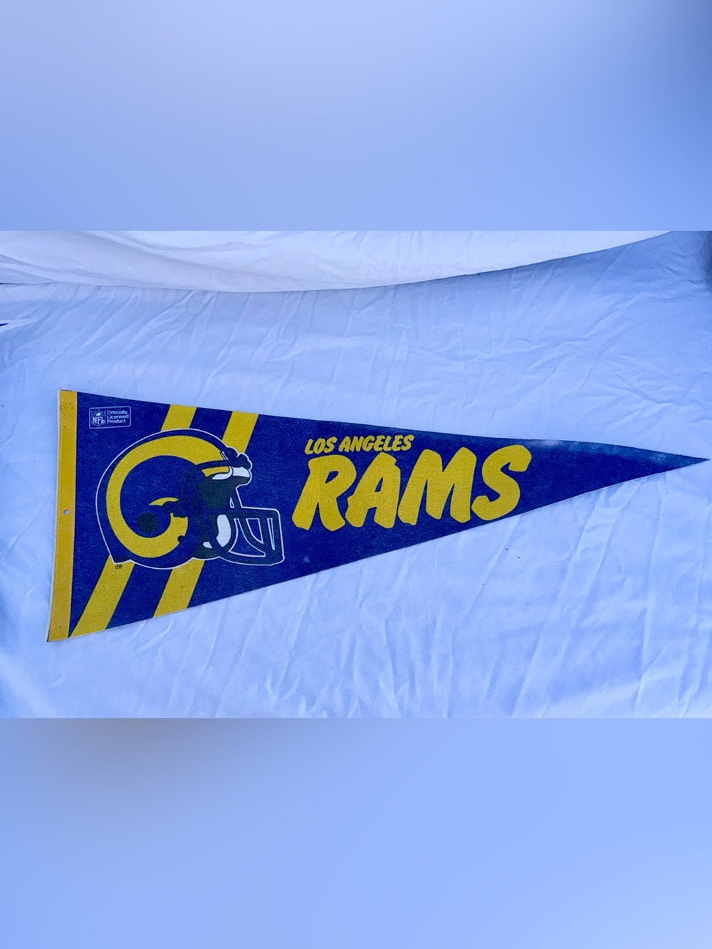 Vintage 1980's Felt Pennant Flag Los Angeles Rams Authentic
